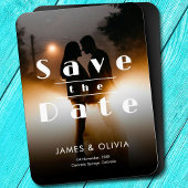 Minimalistische elegante trouwfoto save the date magneet