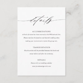 Minimalistische Elegante Trouwkaart Details Card Informatiekaartje