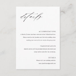 Minimalistische Elegante Trouwkaart Details Card Informatiekaartje