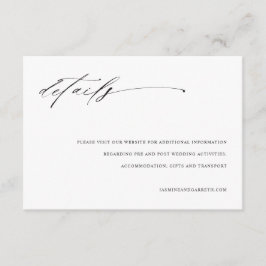 Minimalistische Elegante Trouwkaart Details Card Informatiekaartje