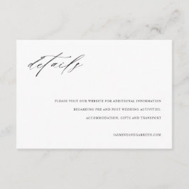 Minimalistische Elegante Trouwkaart Details Card Informatiekaartje