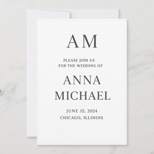 Minimalistische Elegante Trouwkaart – Luxe Stijl Kaart (Voorkant)