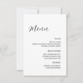 Minimalistische Elegante Trouwmenu  RSVP Kaartje (Voorkant)