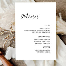 Minimalistische Elegante Trouwmenu  RSVP Kaartje