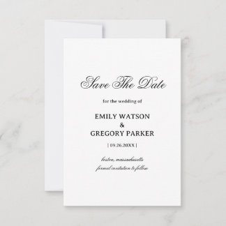 Minimalistische Elegante Trouwontwerp Save The Date