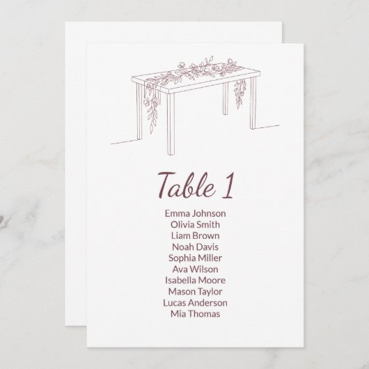 Minimalistische Elegante Trouwstoel Grafiek Kaarte Programmakaart (Voorkant / Achterkant)