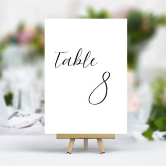 Minimalistische Elegante Trouwtafel Nummerkaart Kaart