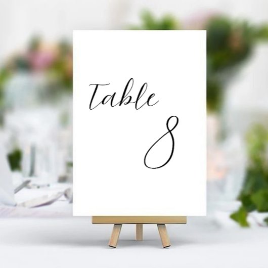 Minimalistische Elegante Trouwtafel Nummerkaart Kaart