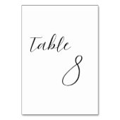 Minimalistische Elegante Trouwtafel Nummerkaart Kaart (Voorkant)