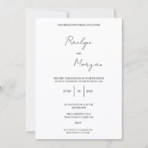 Minimalistische Elegante Trouwuitnodiging
