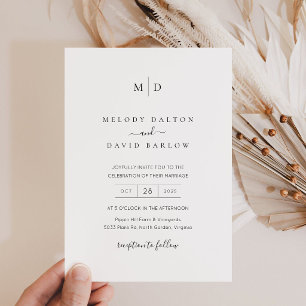 Minimalistische Elegante Trouwuitnodiging Template Kaart