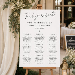Minimalistische Elegante Trouwzaalstoelenkaart Poster