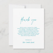 Minimalistische Elegante Turquoise Foto Moderne Be Bedankkaart (Voorkant)