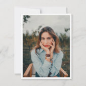 Minimalistische Elegante Turquoise Foto Moderne Be Bedankkaart (Achterkant)