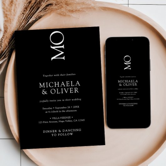 Minimalistische elegante typografie moderne bruilo kaart