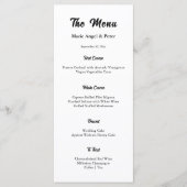 Minimalistische Elegante Typografie Trouwmenu Menu (Voorkant)