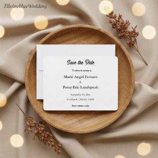 Minimalistische Elegante Typografie Zwart & Wit Save The Date