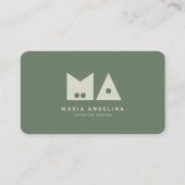 Minimalistische Elegante unieke groene interieur o Visitekaartje (Voorkant)