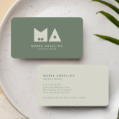 Minimalistische Elegante unieke groene interieur o Visitekaartje