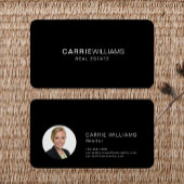 Minimalistische elegante vastgoedmakelaar zwart visitekaartje