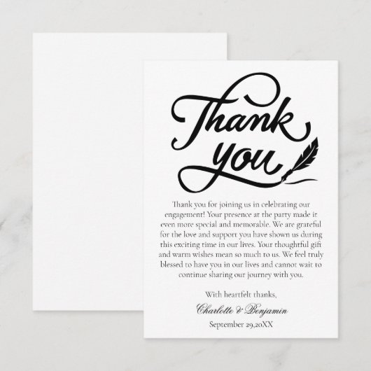 Minimalistische Elegante Verlovingsring Bedankkaart (Voorkant / Achterkant)