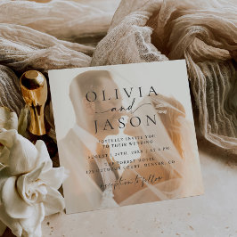 Minimalistische elegante vierkante foto bruiloft kaart