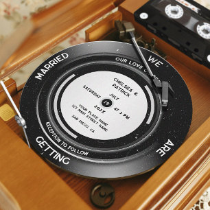 Minimalistische Elegante Vintage Vinylplaat QR Bru Kaart