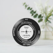 Minimalistische Elegante  Vinyl Record QR Wedding Kaart (Staand voorkant)