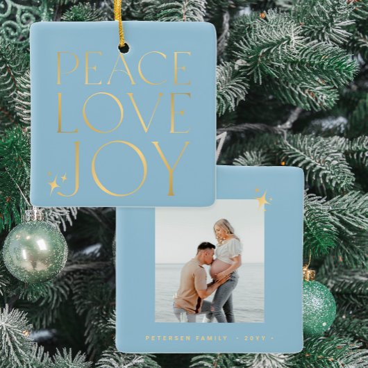 Minimalistische elegante vrede liefde vreugde fami keramisch ornament