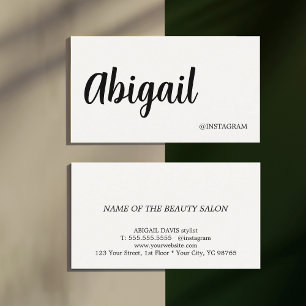 Minimalistische Elegante Warme Witte Zwarte Kracht Visitekaartje