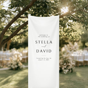 Minimalistische Elegante Welkom Trouw Vinyl Banner