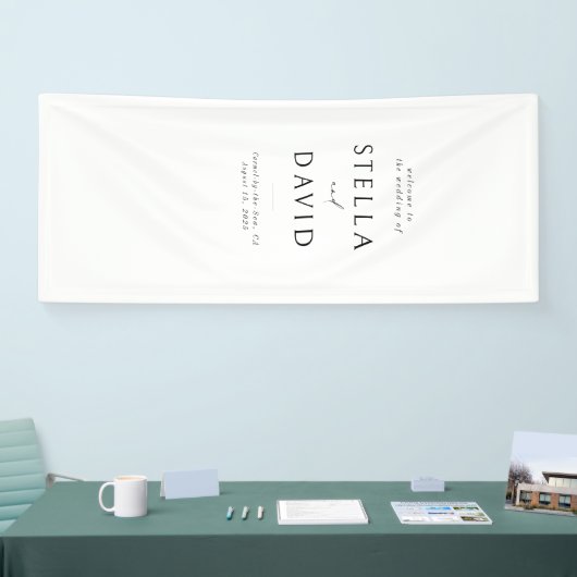 Minimalistische Elegante Welkom Trouwen Vinyl Bann Spandoek (Beurs)