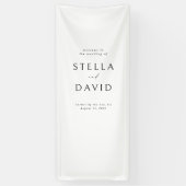 Minimalistische Elegante Welkom Trouwen Vinyl Bann Spandoek (Verticaal)