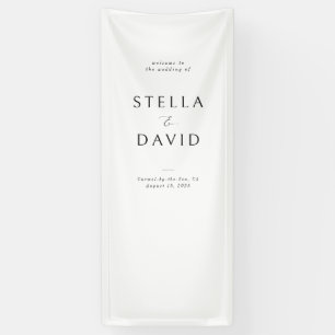 Minimalistische Elegante Welkom Trouwen Vinyl Bann Spandoek