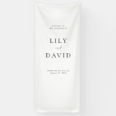 Minimalistische Elegante Welkom Trouwen Vinyl Bann Spandoek (Verticaal)