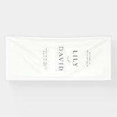 Minimalistische Elegante Welkom Trouwen Vinyl Bann Spandoek (Horizontaal)