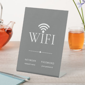 Minimalistische Elegante WiFi Netwerk Wachtwoord G Reclamebord Met Voetstuk