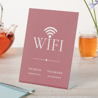 Minimalistische Elegante WiFi Netwerk Wachtwoord S Reclamebord Met Voetstuk