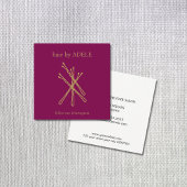 Minimalistische Elegante Wijn Rood Gouden Haar Pin Vierkante Visitekaartje