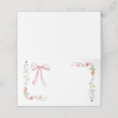 Minimalistische elegante wildflower Bow plaatskaar Plaatskaartje (Buitenkant ongevouwen)