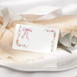 Minimalistische elegante wildflower Bow plaatskaar Plaatskaartje