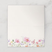 Minimalistische elegante wildflowers trouwkaart plaatskaartje (Buitenkant ongevouwen)