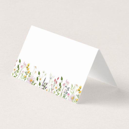 Minimalistische elegante wildflowers trouwkaarten kaart (Voorkant)