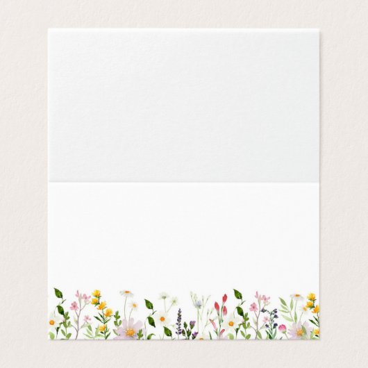 Minimalistische elegante wildflowers trouwkaarten kaart (Buitenkant ongevouwen)