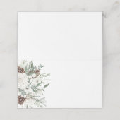 Minimalistische elegante winter evergreen bruiloft plaatskaartje (Buitenkant ongevouwen)