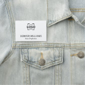 Minimalistische Elegante Witte Aangepaste Logo Pro Naamplaatje (In situ)