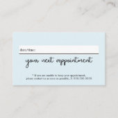 Minimalistische Elegante Witte Blauwe Schoonheid Afsprakenkaartje (Voorkant)