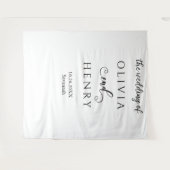 Minimalistische Elegante Witte Bruiloft Banner Wandkleed (Voorkant (horizontaal))