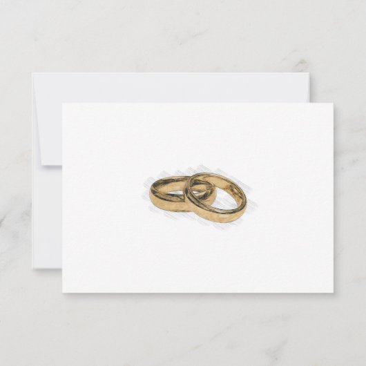 Minimalistische Elegante Witte en Gouden Huwelijk RSVP Kaartje (Achterkant)