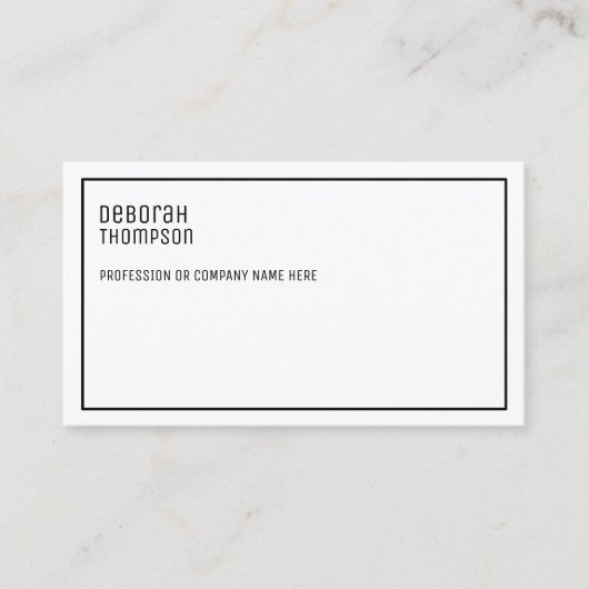 Minimalistische elegante witte en schone professio visitekaartje (Voorkant)